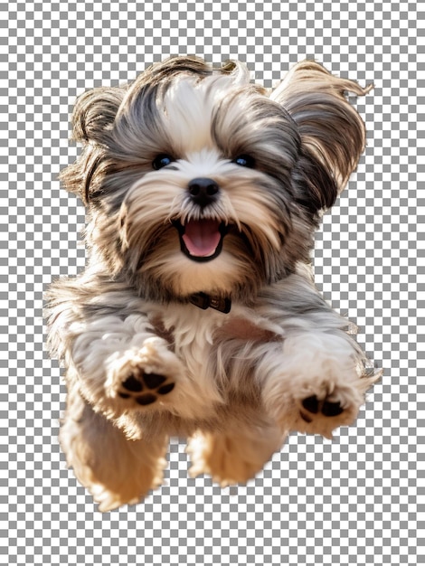 PSD lindo cachorro de raza shih tzu aislado sobre fondo transparente