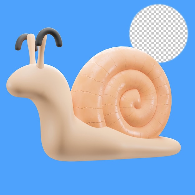 Lindo caracol 3d ilustración