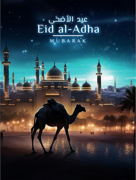 Lindo cartão eid al adha mubarak eid mubarak