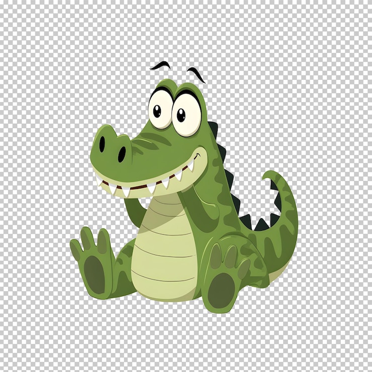 PSD el lindo cocodrilo de dibujos animados