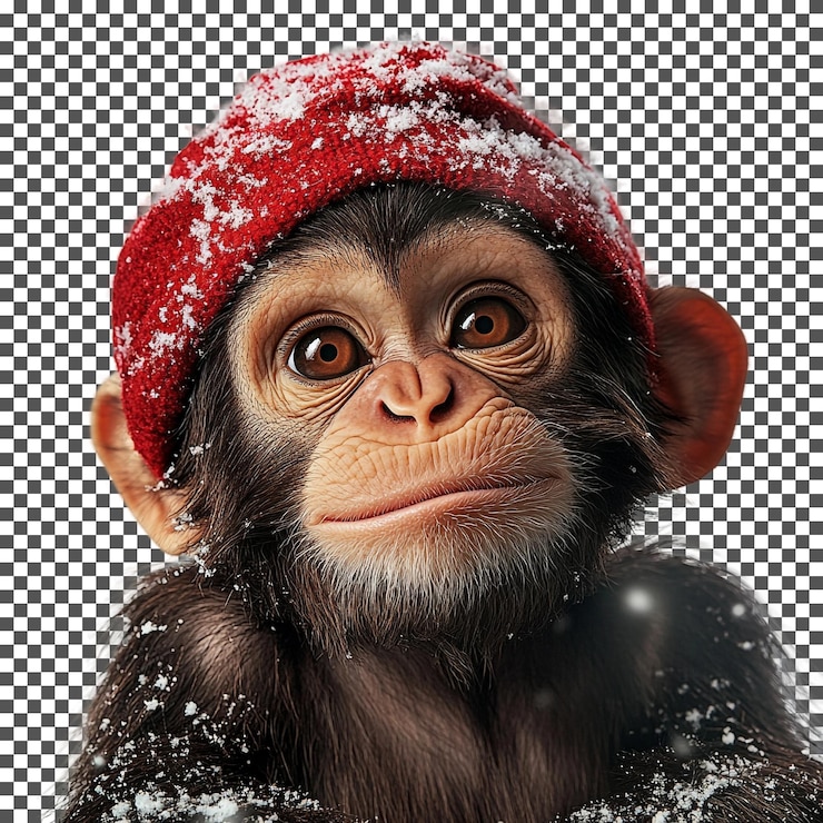 PSD el lindo y curioso george una navidad muy mono aislada sobre un fondo transparente