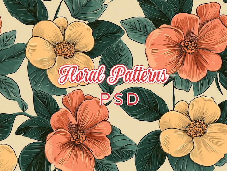 PSD lindo dibujo en acuarela de dos pájaros y flores rosas sobre un fondo azul oscuro con un patrón sin costuras