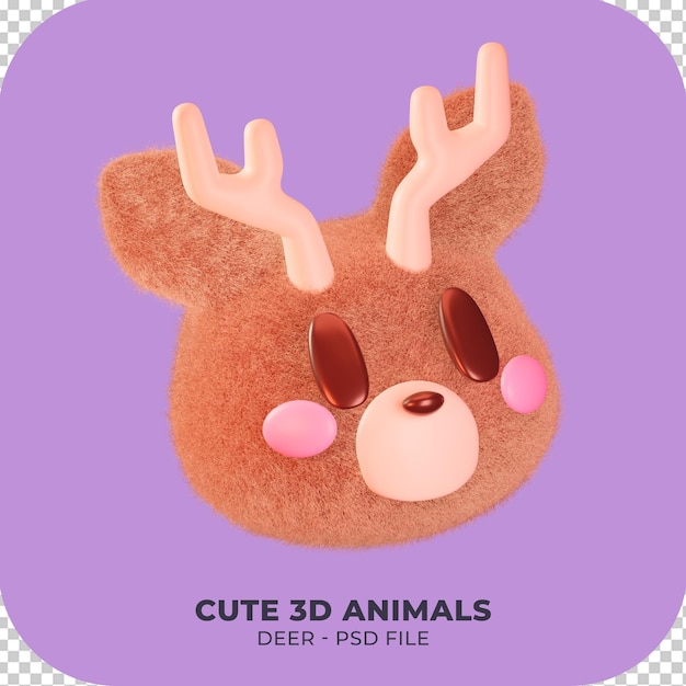 lindo diseño de icono 3d de animales de peluche