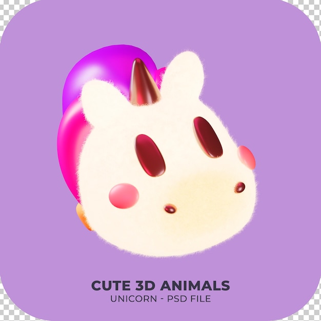 Lindo diseño de icono 3d de animales de peluche