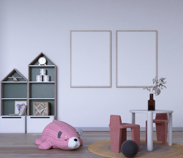 lindo dormitorio infantil con maqueta de póster