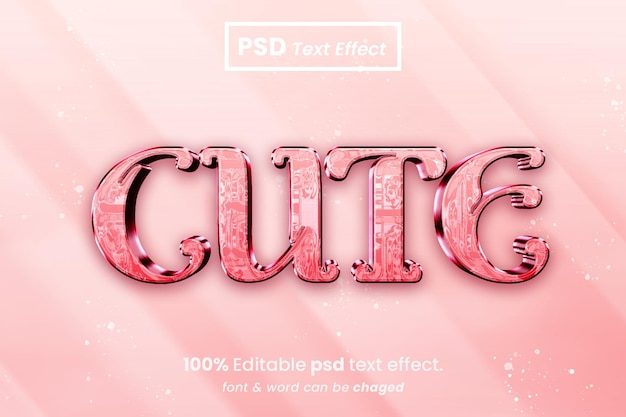 PSD lindo efecto de texto 3d