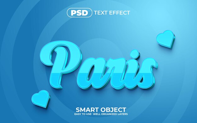 Lindo efecto de texto editable 3d Premium Psd con fondo