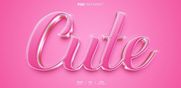 PSD lindo efecto de texto editable en 3d