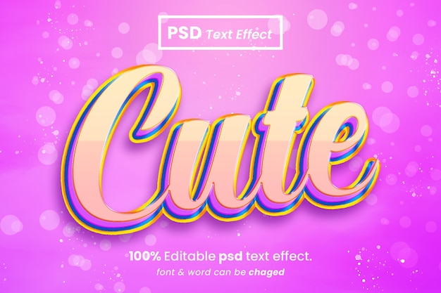 PSD lindo efecto de texto editable en 3d