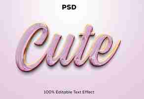 PSD el lindo efecto de texto editable en 3d