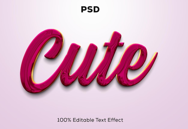 PSD el lindo efecto de texto editable en 3d