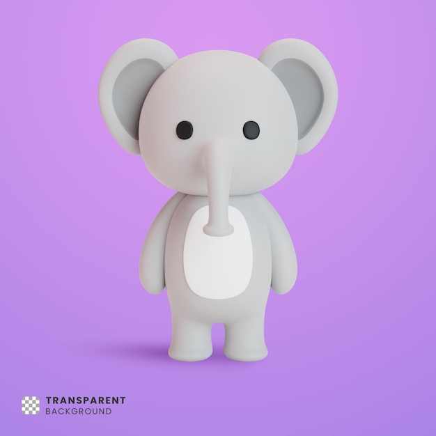 Lindo elefante 3d ilustración