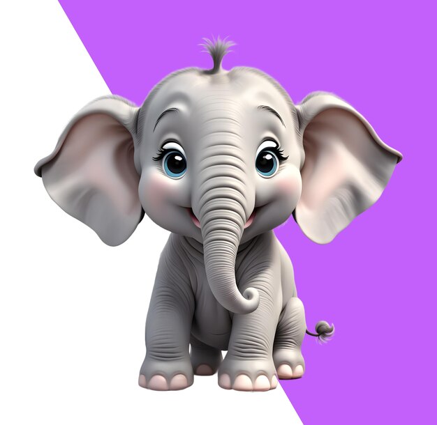 PSD lindo elefante 3d