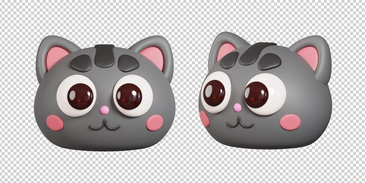 PSD lindo, emoticon, gato, enamorado, aislado, gato, emoji, concepto, 3d, render, ilustración