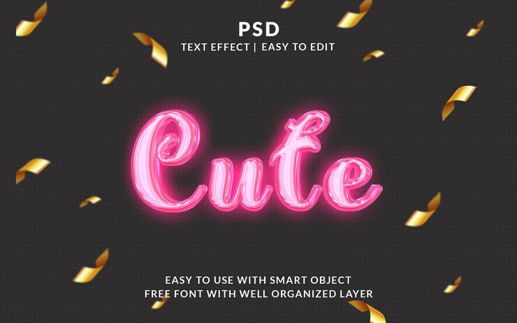PSD lindo estilo de efecto de texto photoshop editable en 3d con fondo
