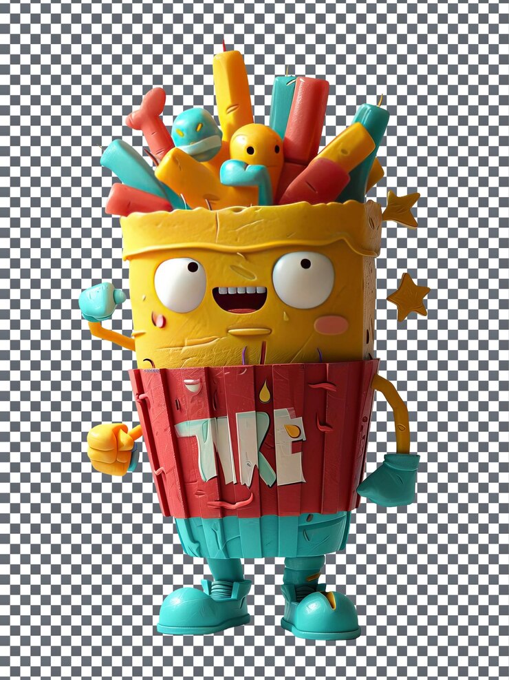 PSD el lindo frylock meatwad master shake aislado sobre un fondo transparente