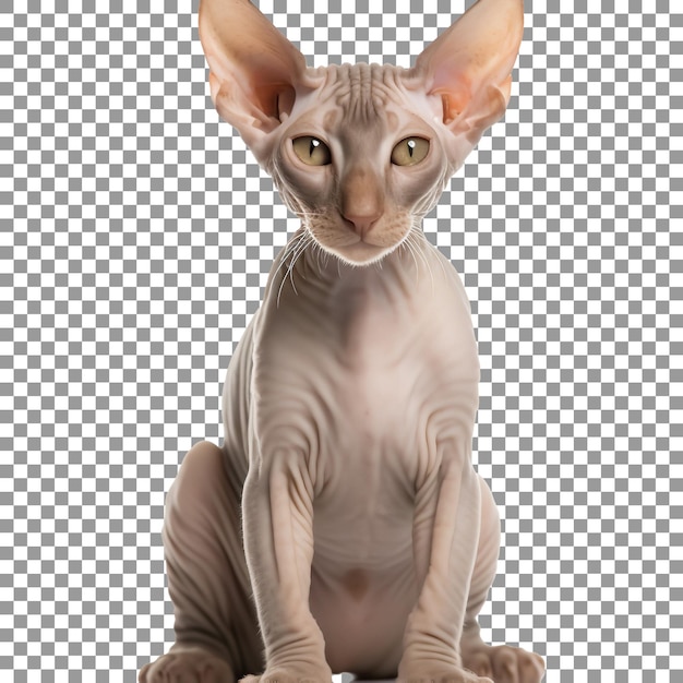 PSD lindo gato peterbald isolado em fundo transparente