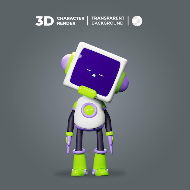 Lindo genial robot cansado modelo 3d