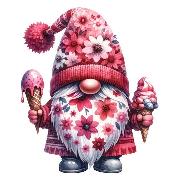 PSD lindo gnome día de pascua clipart ilustración