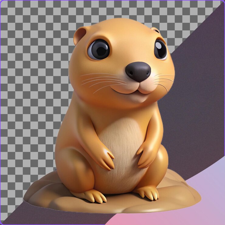 PSD el lindo gopher de dibujos animados en 3d