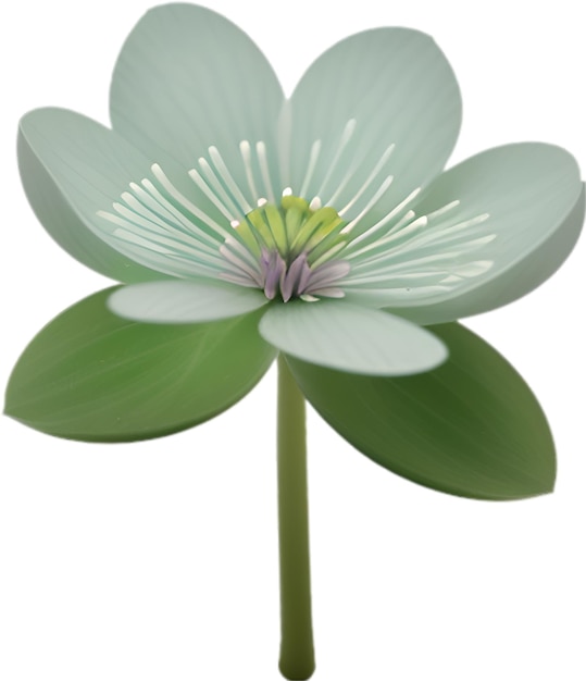 PSD un lindo icono de la flor de hepatica americana