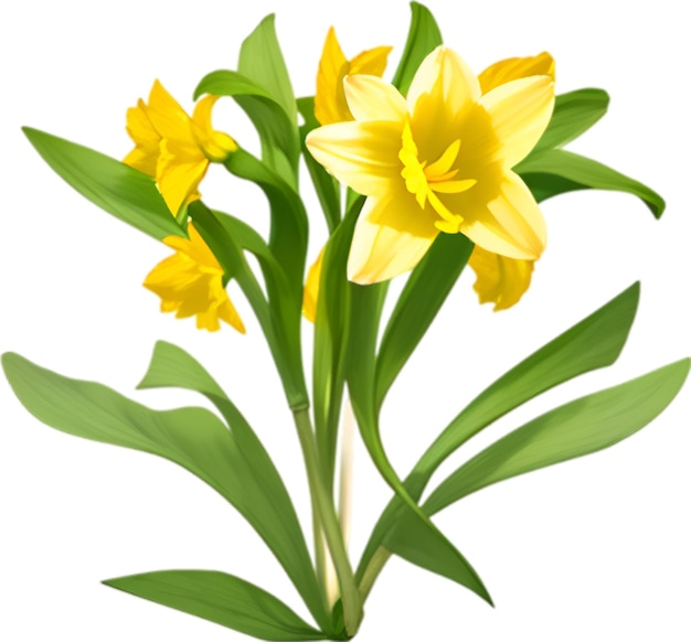 PSD un lindo icono de la flor del narciso