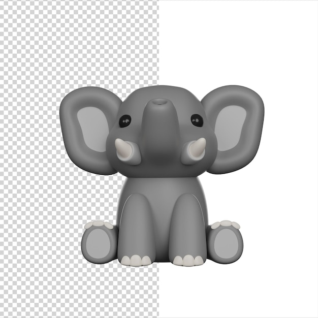 Lindo juguete de elefante de personaje 3d