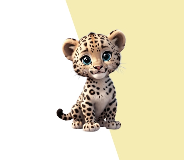 PSD lindo leopardo amigable