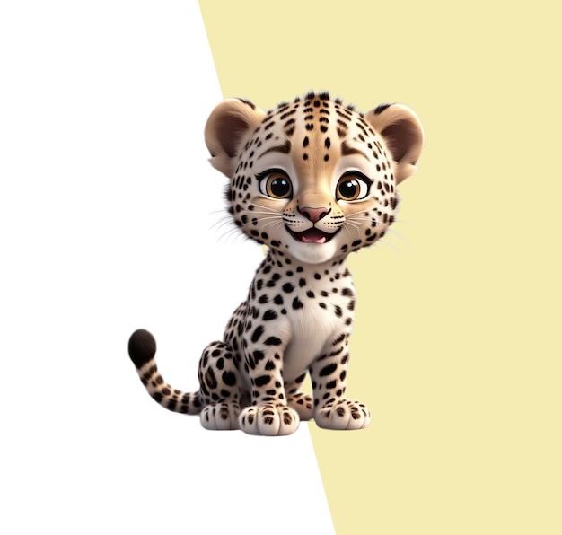 PSD lindo leopardo amigable