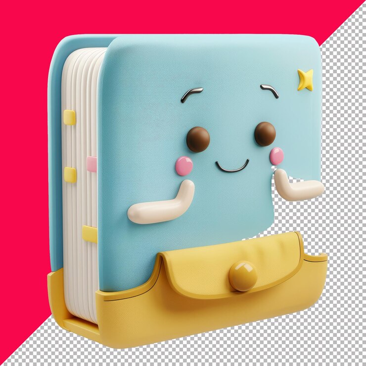 PSD lindo libro de texto 3d renderizado aislado fondo transparente png psd