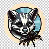 PSD el lindo logotipo de la mascota del mapache aislado en un fondo transparente