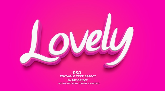 Lindo modelo de PSD de efeito de texto editável em 3D