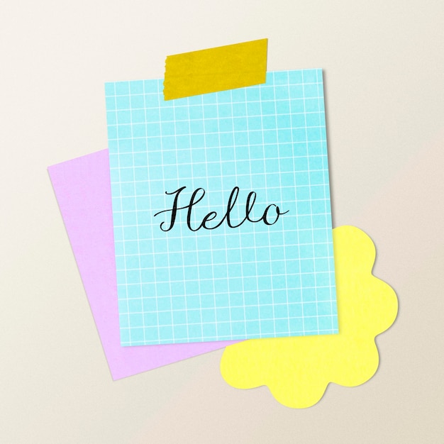 Un lindo modelo de nota de recordatorio con cinta washi y diseño de papelería.