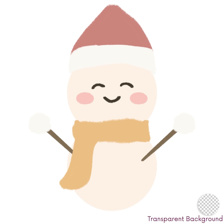 PSD lindo muñeco de nieve retro ilustración de navidad