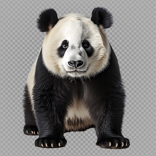 PSD lindo panda aislado sobre fondo transparente panda grande de pie aislado generativo ai