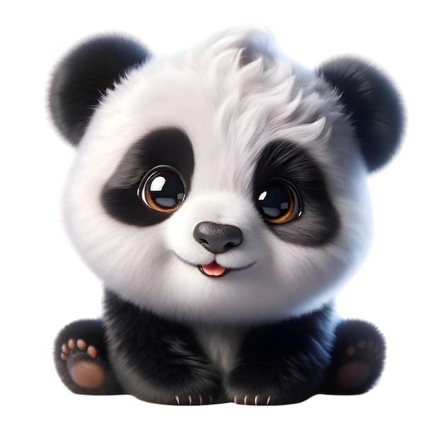 El lindo panda de dibujos animados