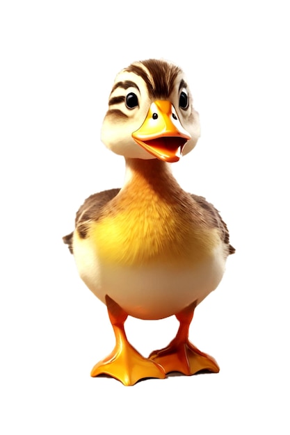Lindo pato pelícano aislado sobre fondo blanco imagen de renderizado 3d
