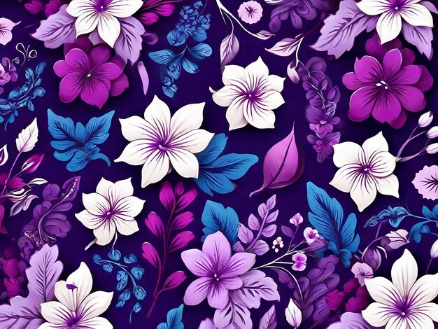 Un lindo patrón de flores con un fondo colorido