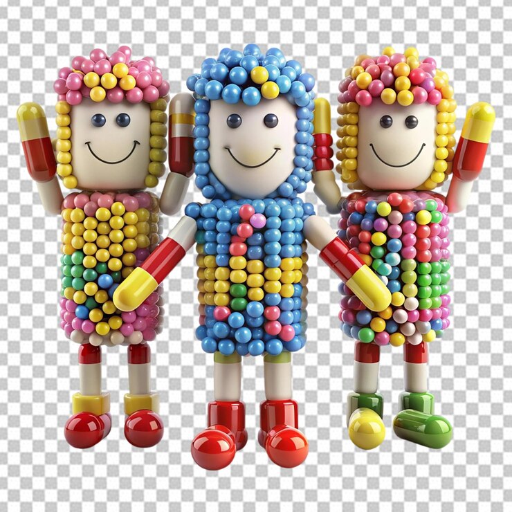 PSD el lindo personaje de la cápsula de dibujos animados