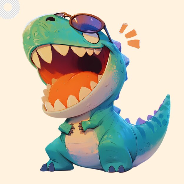 PSD el lindo personaje de dibujos animados baby dino