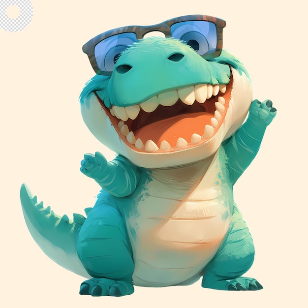 PSD el lindo personaje de dibujos animados baby dino