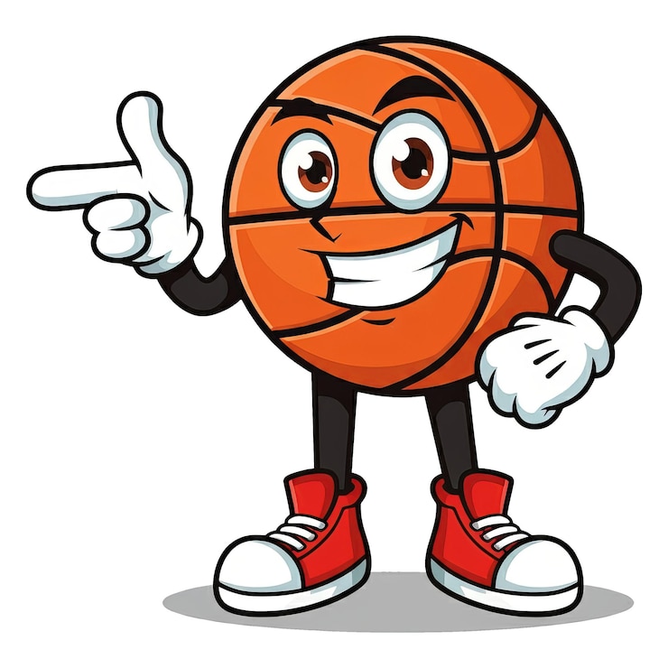 PSD el lindo personaje de dibujos animados de baloncesto