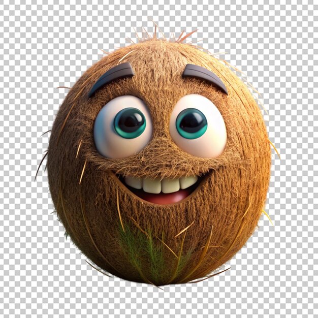Lindo personaje de dibujos animados de coco feliz 3d