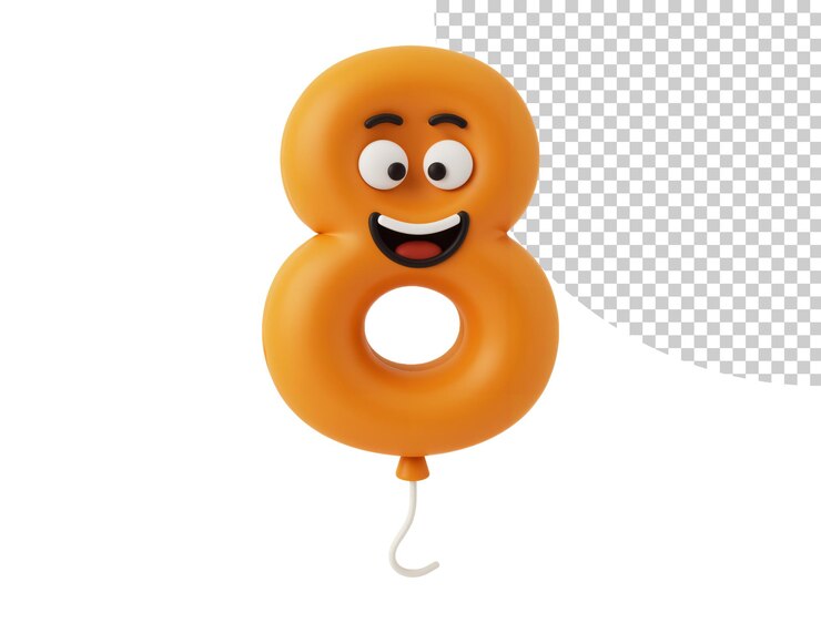 PSD el lindo personaje del globo de dibujos animados en 3d número 8