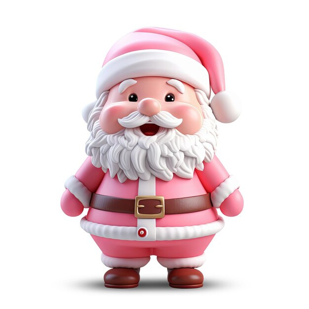 El lindo personaje de santa claus en 3d