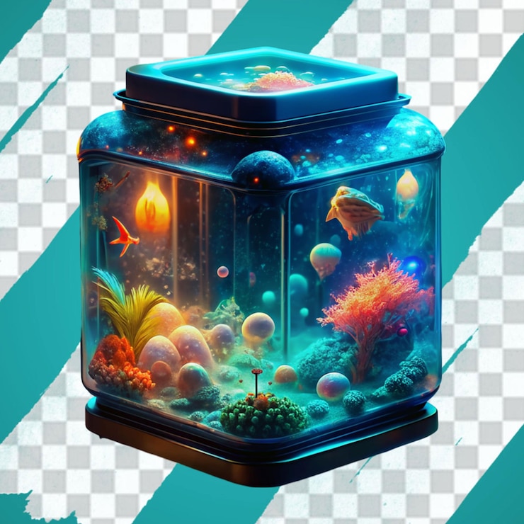 PSD un lindo pez tropical en un cuenco