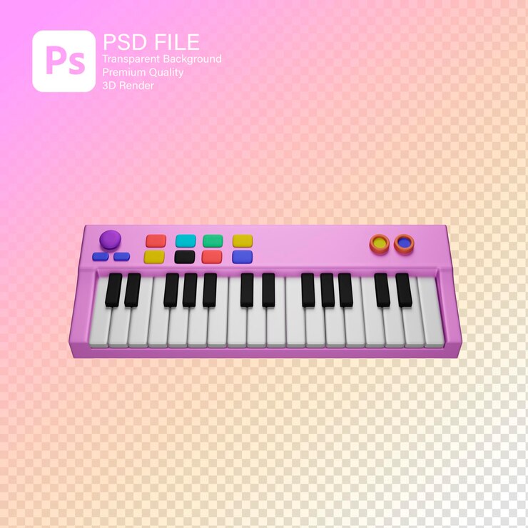 PSD lindo piano modelo 3d