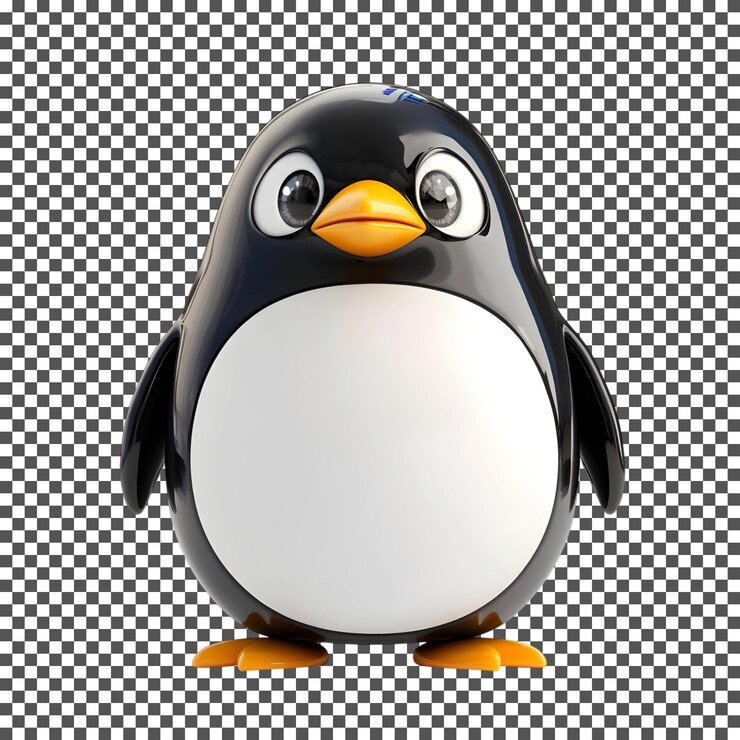 PSD el lindo pingüino de dibujos animados en 3d