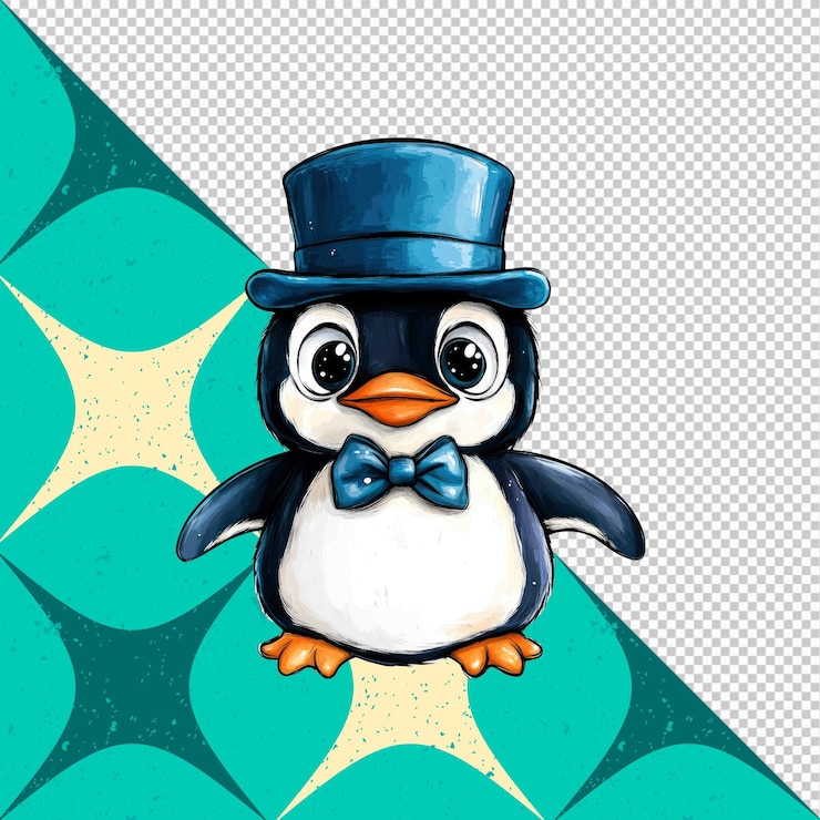 PSD el lindo pingüino con sombrero
