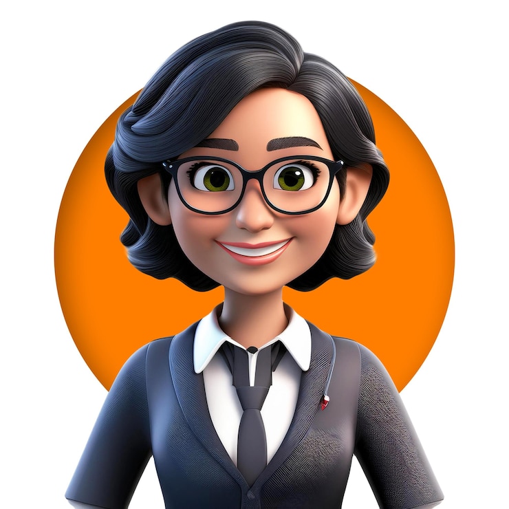 PSD el lindo retrato en 3d de una mujer de negocios